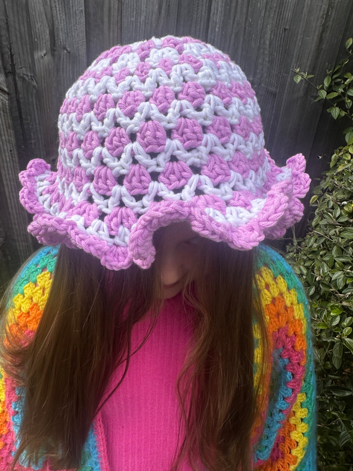 Kids tween ruffle bucket hat